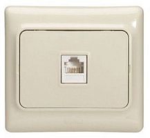 Розетка телефонная с рамкой Legrand Kaptika 1-м. RJ11 белый картинка